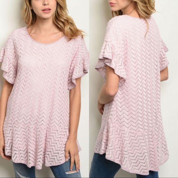 Tops - 💕 Short Ruffled Sleeve Tunic Top